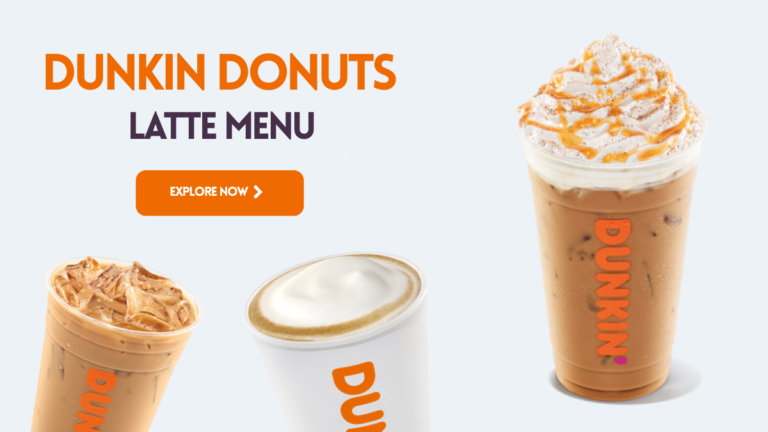 dunkin donuts latte menu