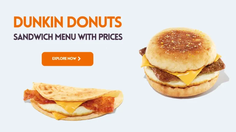 dunkin donuts sandwich menu with prices
